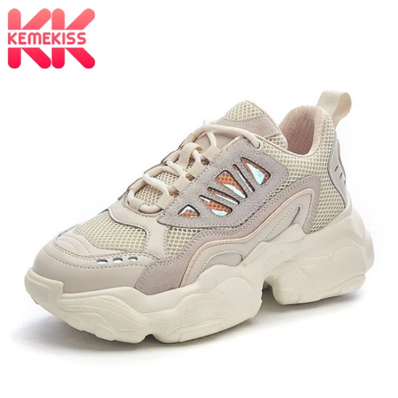 

KemeKiss Genuine Leather High Quality Brand Spring Young Vulcanized Shoes Women Club Sneakers Daily Casual Shoes Size 35-39