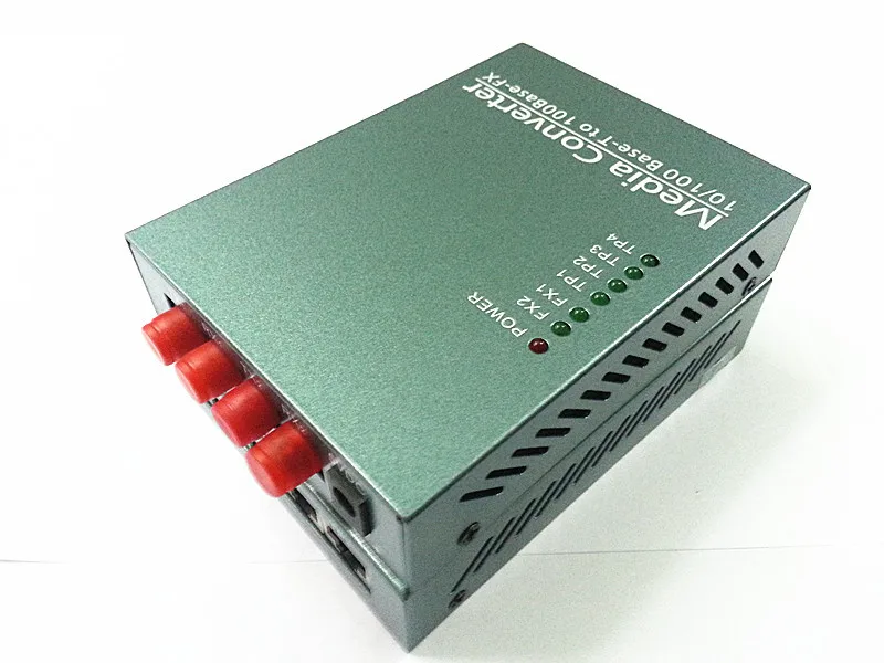 

10/100M media converter Switch,4 RJ45+2Fiber with single mode dual fiber 20km 1310nm FC