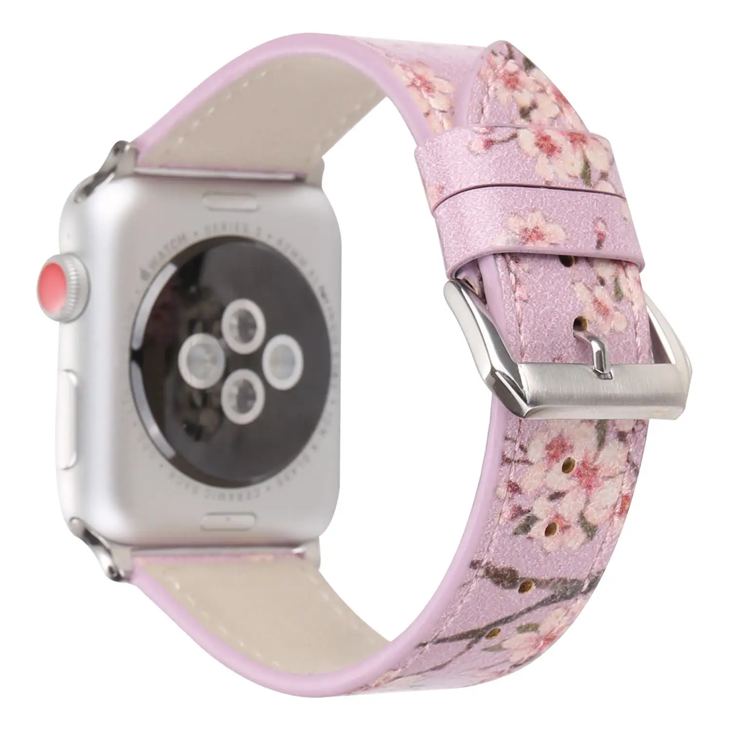 Кожаный ремешок с цветочным принтом для Apple Watch Series 1/2/3/4/5 44 мм 42 40 38 дизайнерский