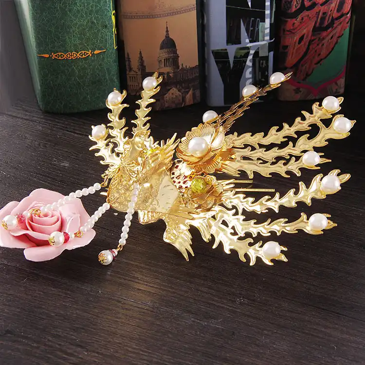 Traditional Chinese Wedding Hair Accessories Vintage White Pearl