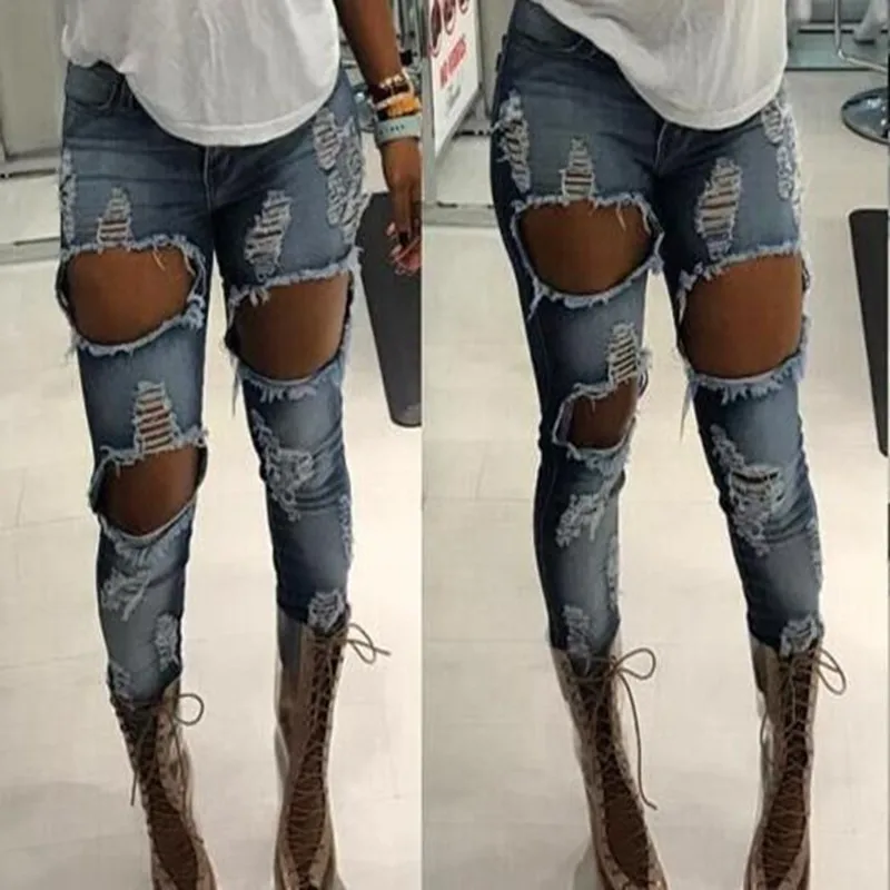 Высокая талия с эффектом потертости Джинсовая одежда calca jeans Джинсы для женщин в