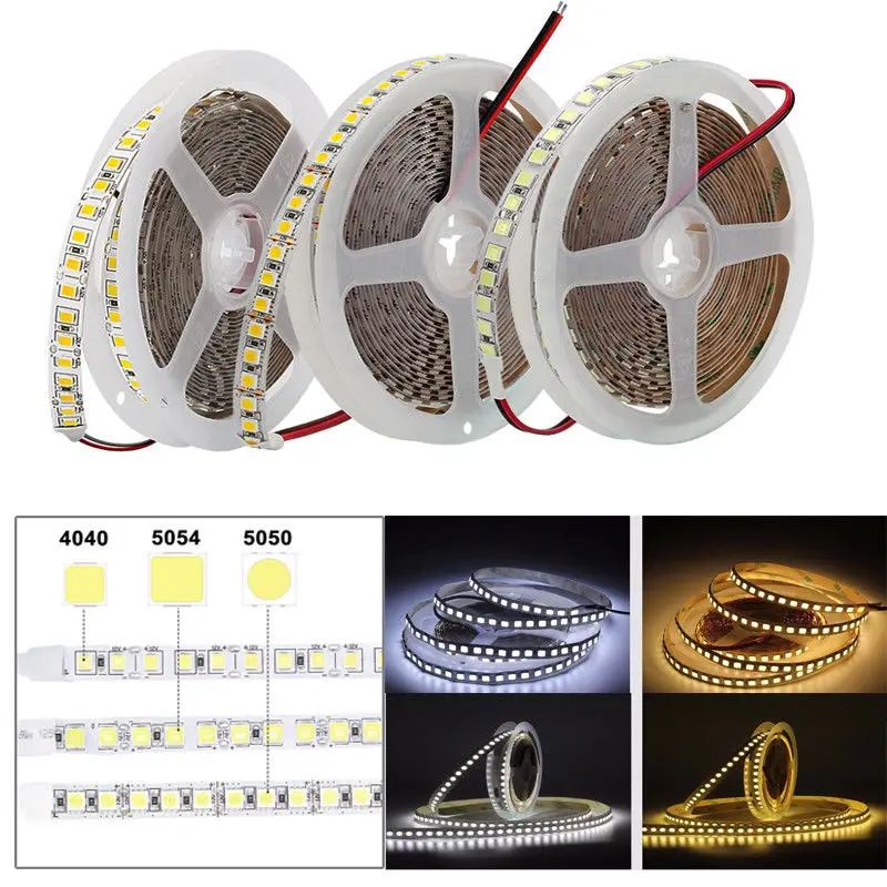5 м DC12V Светодиодная лента 5050 5054 4040 SMD 120 светодиодов/м супер яркая светодиодная IP20
