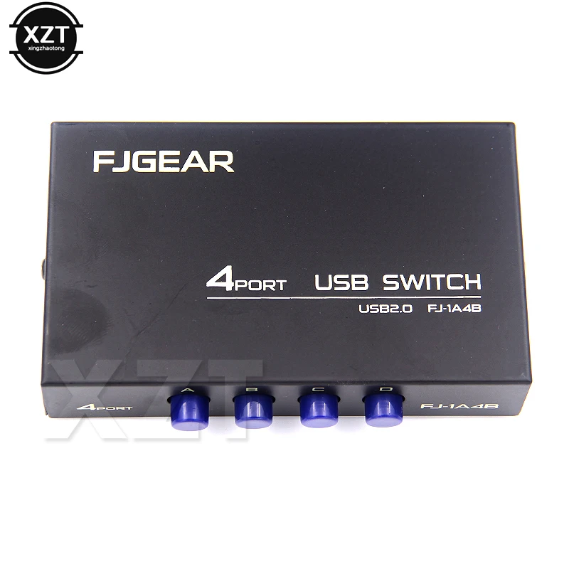 

1PCS new 4 Ports Switcher USB 2.0 Selector Box Hub Sharing KVM Switch Adapter For PC Scanner