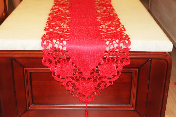 Wliarleo столбец с кисточкой Красный полый Европа роскошные Узкие скатерти для дома, гостиницы, свадьбы, банкета одноцветное столбец