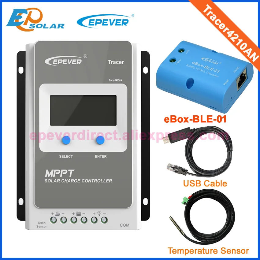 

Charging Battery Solar regulator 40A 24V controller EPEVER MPPT controller+USB&temp sensor eBOX-BLE-01 bluetooth Tracer4210AN
