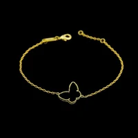 Top Quality OL Style Brand Jewelry Gold Color Fashion Black White Shell Butterfly Charm Bracelet&Bracelets for Women 2