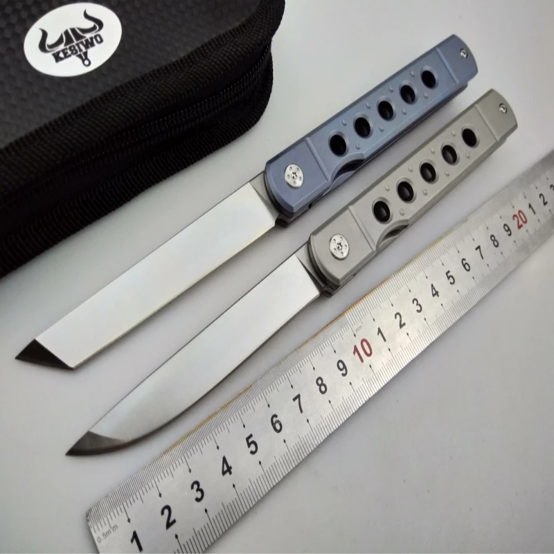 

VOLTRON folding knife D2 blade titanium handle pocket survival camping hunting knives flipper rescue fishing portable EDC knife