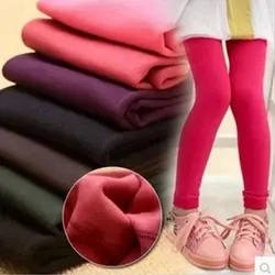 Осенне-зимние леггинсы для девочек, бархатные теплые детские штаны ярких цветов, детские леггинсы для девочек 3-9 лет