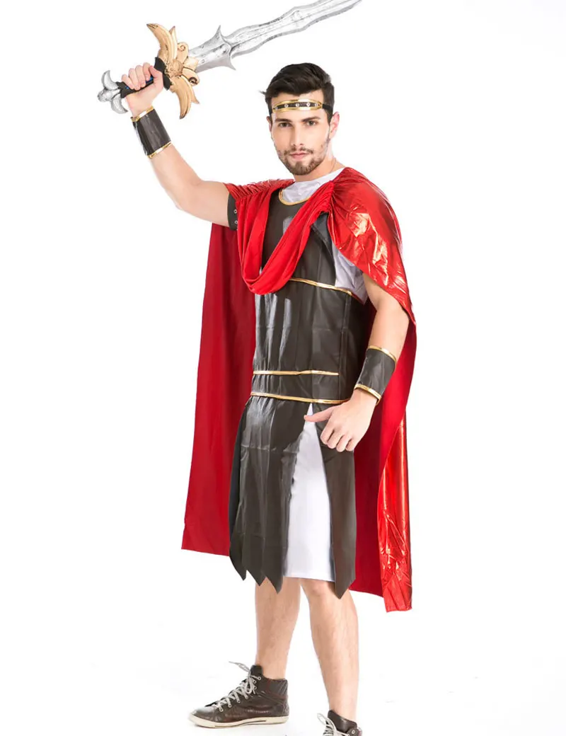 Umorden Хэллоуин Карнавал Для мужчин Римского солдата Гладиатор Spartan воина костюм Геркулес Centurion костюмы Необычные Платье для косплея