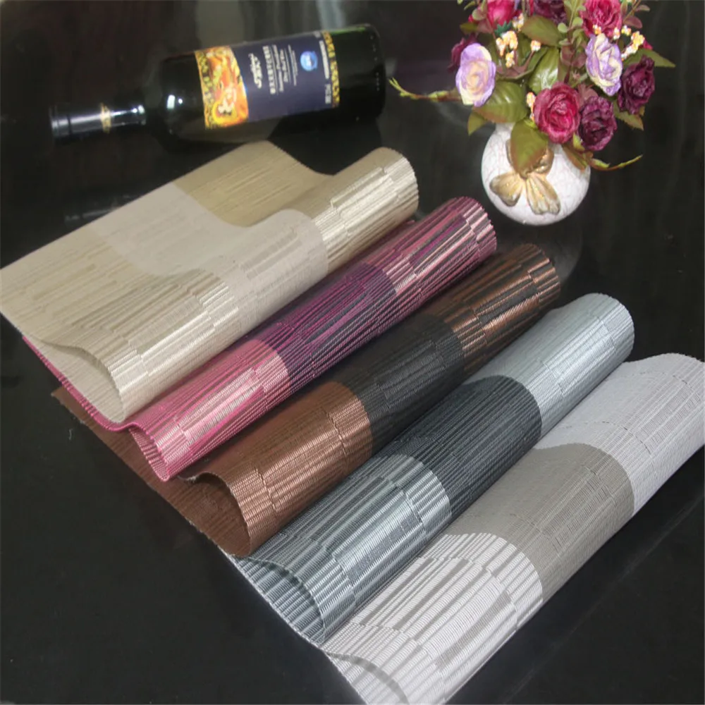 LIYIMENG 4 أجزاء/وحدة Placemat الوقايات للحرارة معزول أدوات المائدة ديكور للطاولات PVC المطبخ الطعام عاء طبق ماء سادة حصيرة