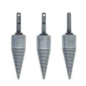 

Firewood Machine Drill Tool Wood Reamer Punch Bit Split Woodwork Cone Drilling Tool Handle Chopping Bit (3Pcs(Hex Shank + Roun