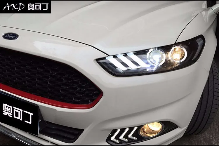 KOWELL автомобильный Стайлинг для Mondeo фары 2013 Fusion светодиодный фонарь DRL Bi Xenon объектив Высокий Низкий луч парковка