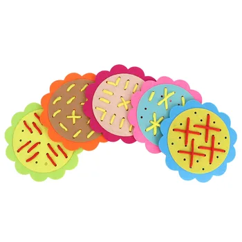 

Lovely Non-woven Sun Flower Design Threading Handmade Toy Threading Perforation Educational Puzzle Toy