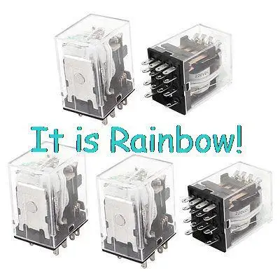 

Free Shipping DC220V Coil 4PDT 14Pin Green LED Indicator Lamp General Purpose Power Relay 5Pcs