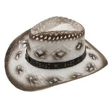 Модные Для мужчин ковбойские шляпа с панк-группы джентльмен пляжные церкви солнце шляпа сомбреро Размеры 58 см