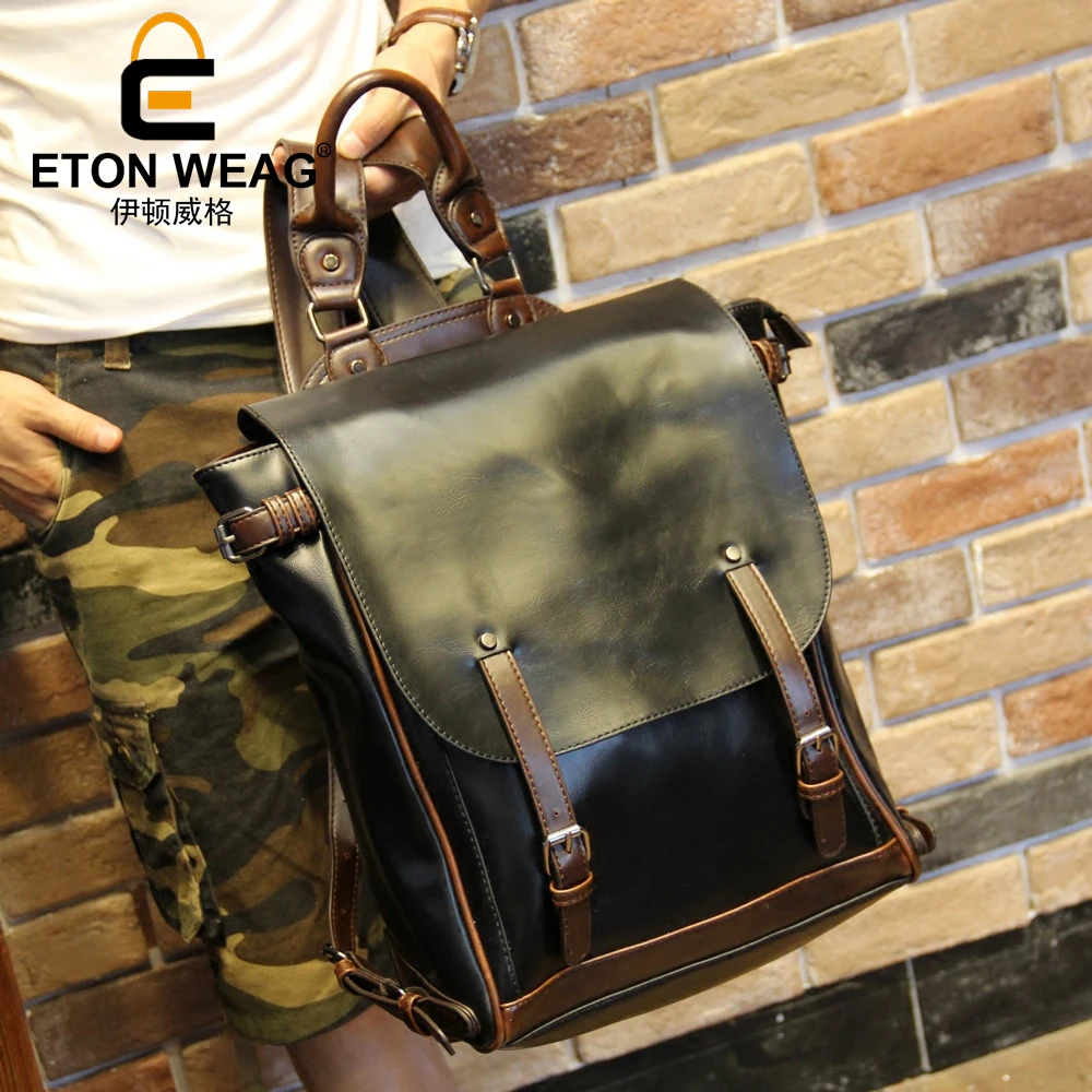 Etonweag brands cow leather school backpacks for teenagers black ... Etonweag brands cow leather school backpacks for teenagers black ...