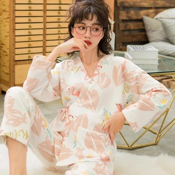 

Autumn And Winter New Nursing Pajamas Large Size Maternity Cotton Breastfeeding Clothes A137