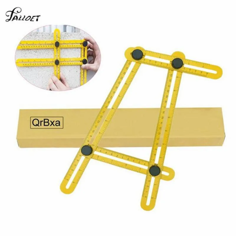 

Multi Angle Ruler Template 4 Folding Angle Measuring Tool Instrument Brick Tile Wood Corner Products Foldable Ruler Protractor