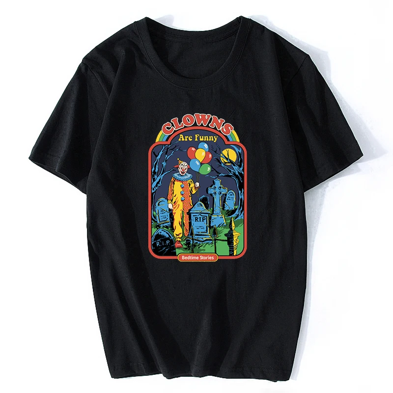 

Clowns Are Funny Let's Summon Demons Summer T-shirt Aesthetic Harajuku Streetwear Cotton Horror Camisetas Hombre Men T Shirt