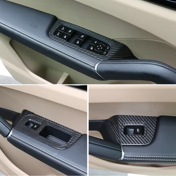 

Car Interior Window Lift Button Frame Trim Pcs Real Carbon Fiber For Porsche Cayenne LHD Car Accessories