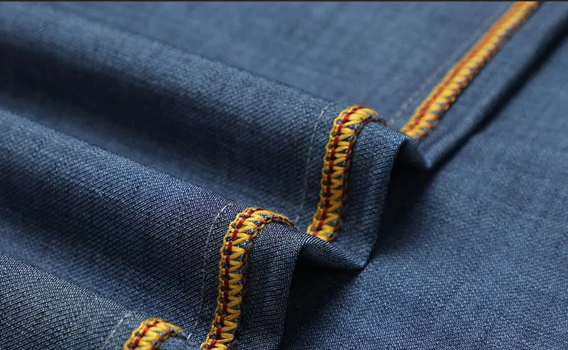 2019 Spring Summer JEEP Brand Cotton Jean Elastic Mens Casual Full Length Mid Waist Straight Jeans Cotton Pants Fashion Trousers (46)