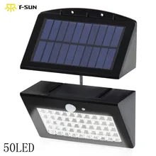 T-SUNRISE 50 светодиодов солнечный датчик движения разделяемый настенный светильник на солнечной батарее беспроводной водонепроницаемый светильник IP65 Водонепроницаемый для сада