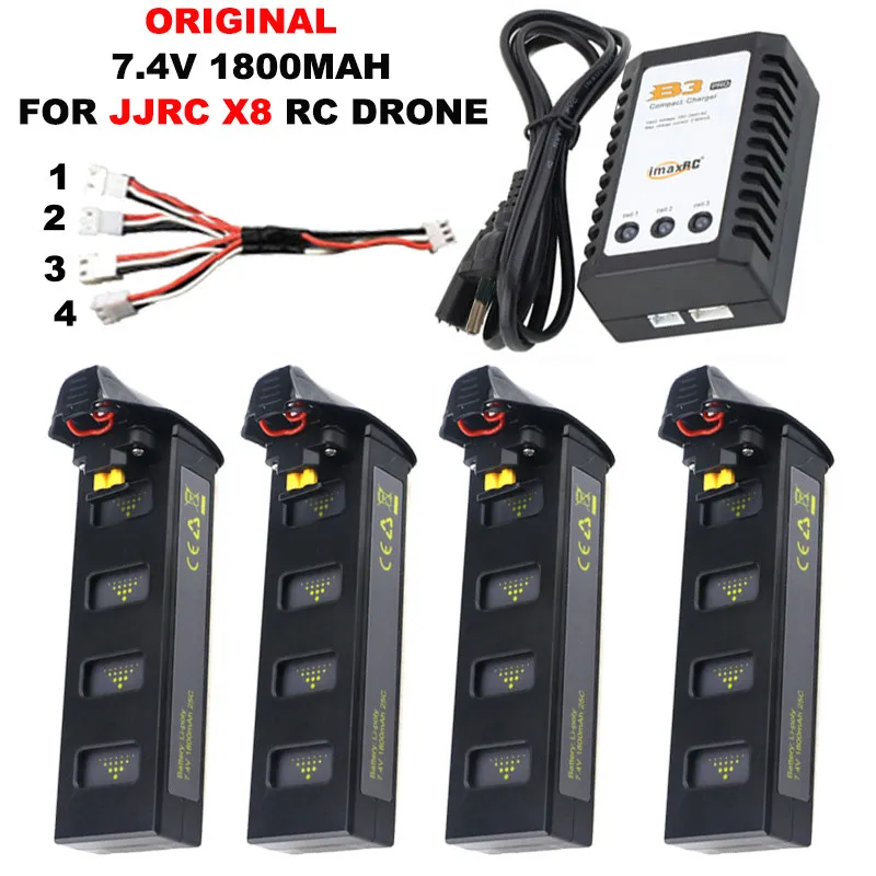 Аккумулятор Lipo 7 4 В 1800 мАч для квадрокоптера JJRC X8 RC 1080P 5G Wi Fi FPV GPS время полета 18
