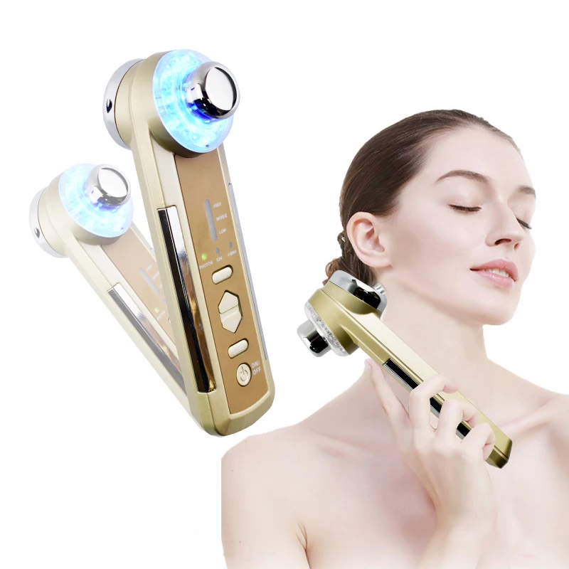 

Ultrasonic 4 in 1 Led photon Therapy Skin Beauty Care Machine Galvanic Body Spa Ionic Vibration Face Cleaning Lifting Massager