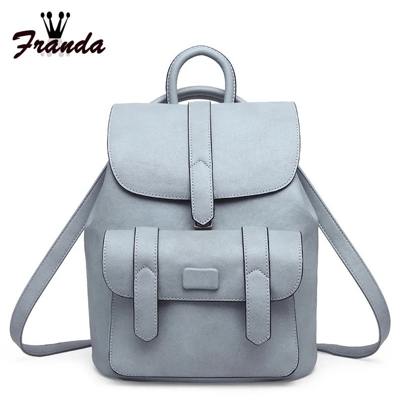 FRANDA High Quality Fashion Women Leather Backpack For Teengaers Girls Famous Designer Cute School Bags Ladies Female Backpacks |