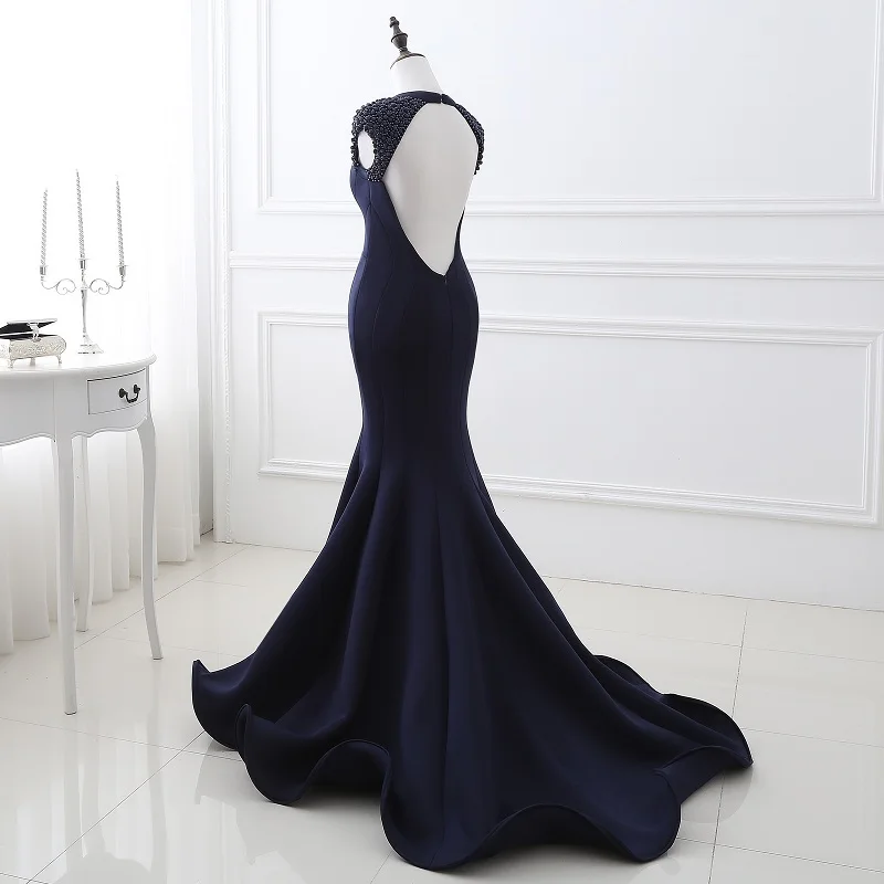 Real Picture Elegant Mermaid Evening Dresses Long Satin Beaded Ruched Mother of the Bride Dress V-Neck Gala Party Gown OS28248