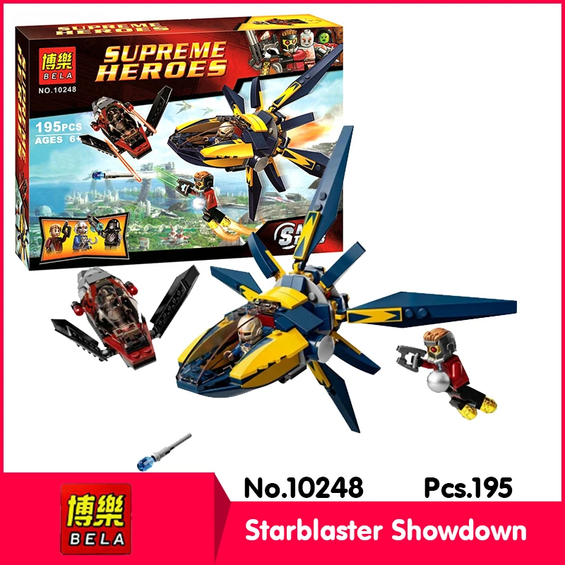 

Bela 10248 195pcs Super Heros Series Starblaster Showdown Model Building Blocks Set Bricks   LEPIN 76019