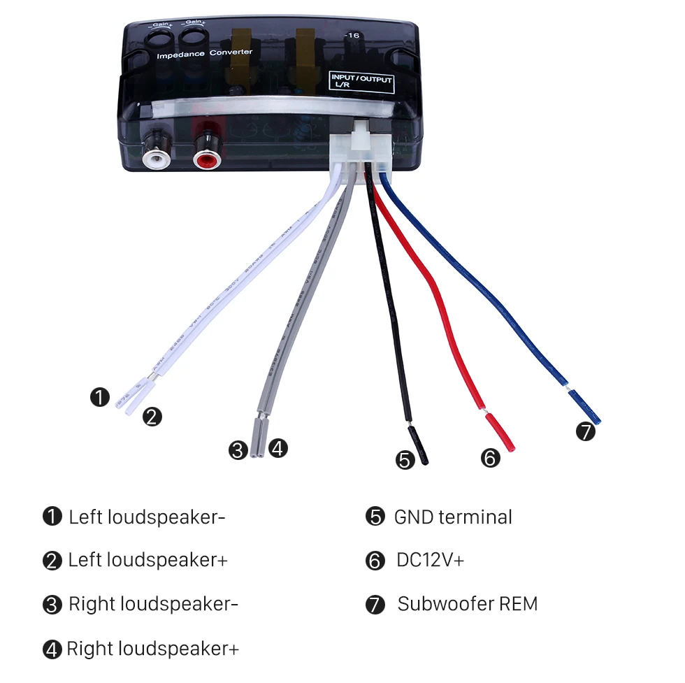 Seicane Car 2Ch Adjustable Impedance Converter High Level to Low Level Speaker Box Amplifier Time Delayer Adapter