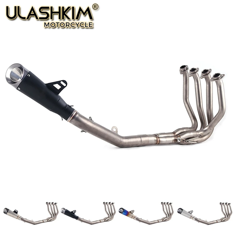 

Motorcycle Full System Exhaust Muffler Modified Middle Link Pipe Slip On For kawasaki Z800 2013 2014 2015 2016