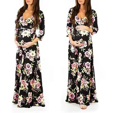 Женское плиссированное платье для беременных с цветочным принтом, с v-образным вырезом, регулируемое элегантное платье, женская одежда для беременных