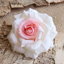 9 см Шелковые Розы Искусственные настенные цветы голова большой цветок настенные декорации, свадебное украшение Шелковый цветок Белый Розовый поддельные розы 5 шт