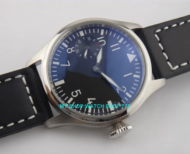 47 مللي متر كبيرة الهاتفي PARNIS ST3600/6497 معقوفة الميكانيكية اليد الرياح الميكانيكية حركة مضيئة ساعات آلية الرجال الساعات o2