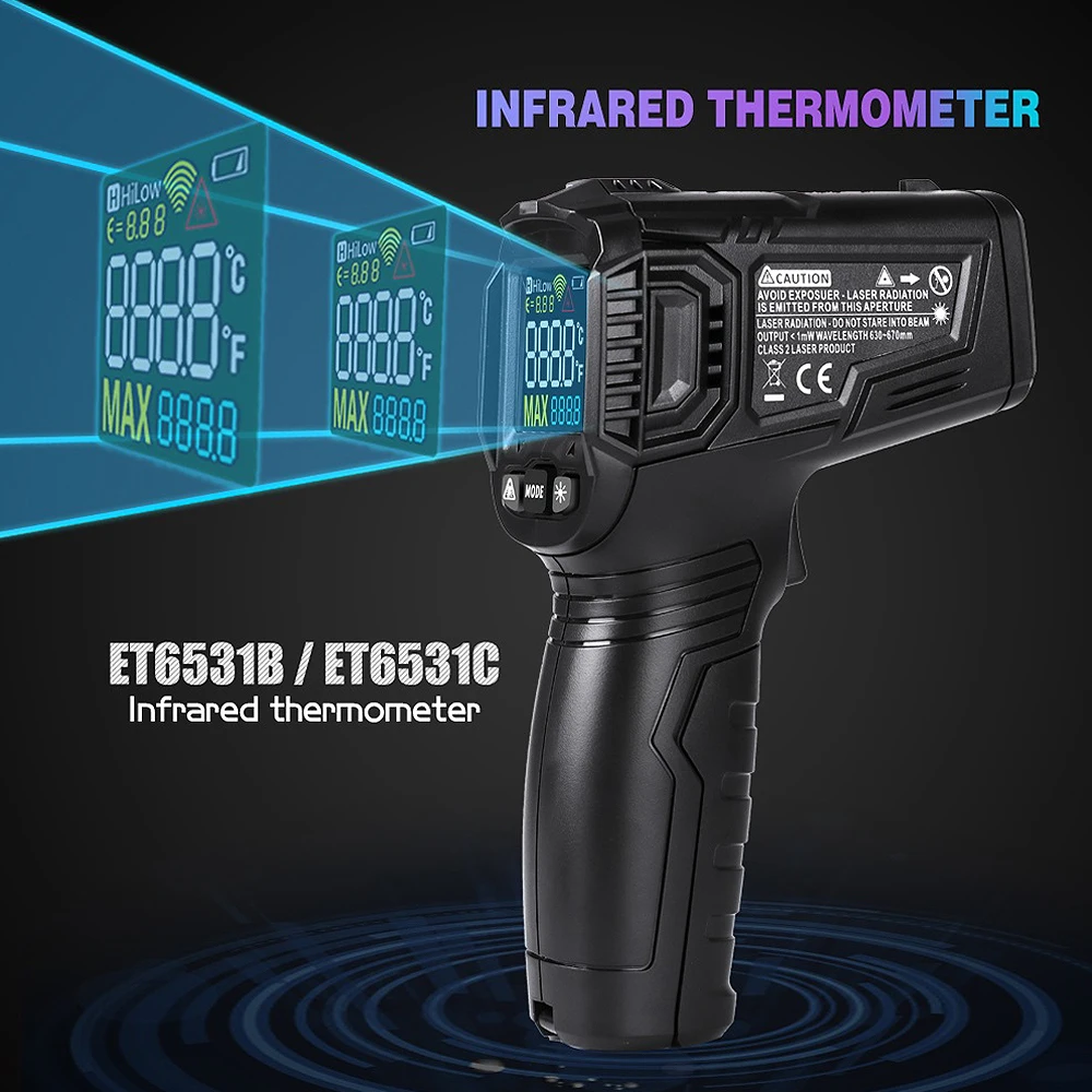 

Digital Thermometer Humidity Meter Infrared Hygrometer Temperature Pyrometer Non-contact -50~600 degree