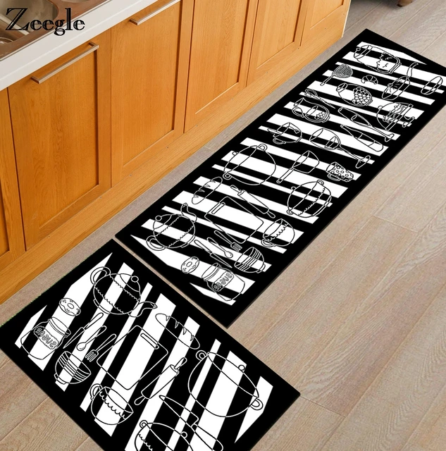 Zeegle Cooking Utensil Printed Kitchen Rugs Anti Slip Coffee Table Zeegle Cooking Utensil Printed Kitchen Rugs Anti Slip Coffee Table Floor Mats Home Dinging Room Area Rug