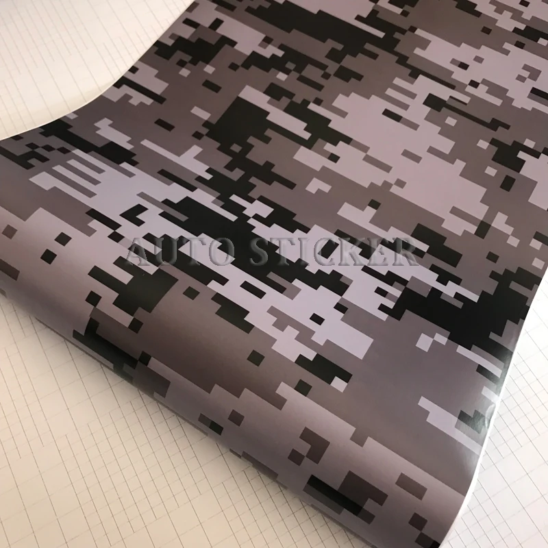 black gray digital camo vinyl car sticker film 4