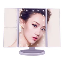 22 светодиода сенсорный экран зеркало для макияжа с лампой 3 складной регулируемый 1X/2X/3X увеличительные зеркала Настольный макияж туалетное зеркало