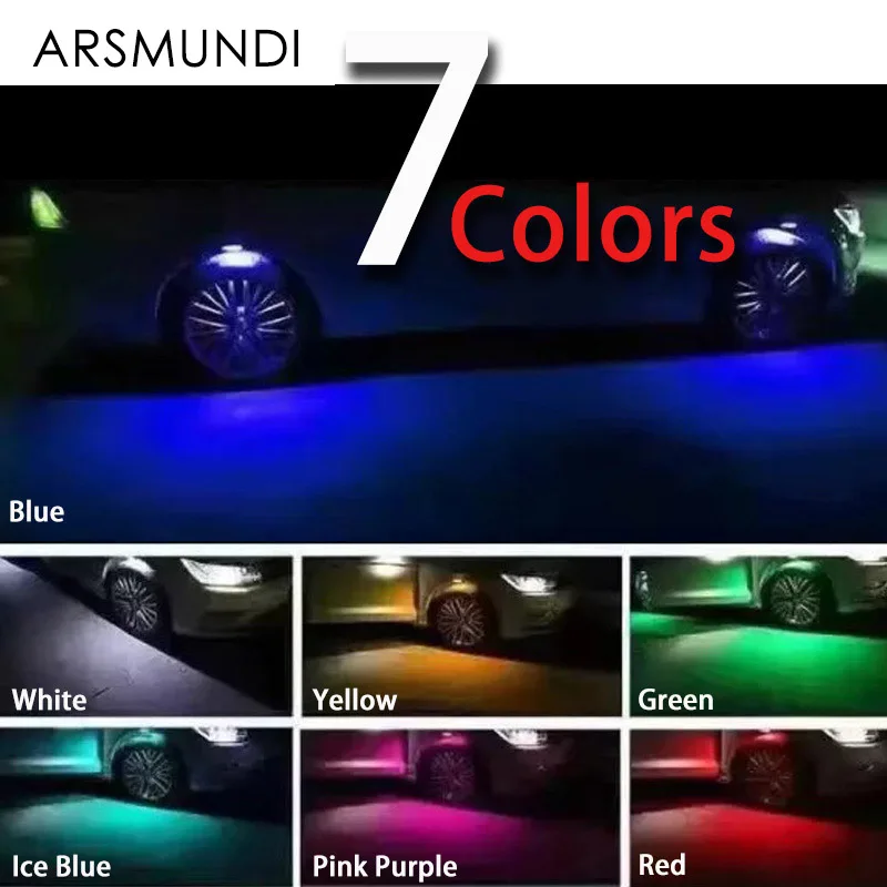 Car Truck LED Wheel Lights 4PCS Tire Light Eyebrow Shape Decorative Lights Kit Atmosphere Lamp 3