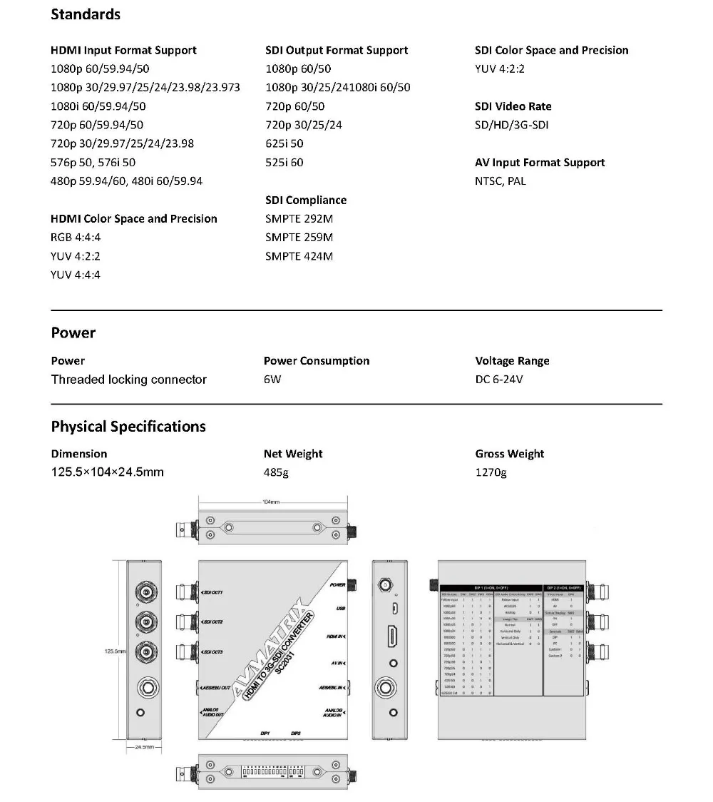 AVmatrix HDMI to SDI масштабируемый конвертер с аудио embededding, Avmatrix HDMI 1080P 60hz to 720p 30hz конвертер для SDI монитора