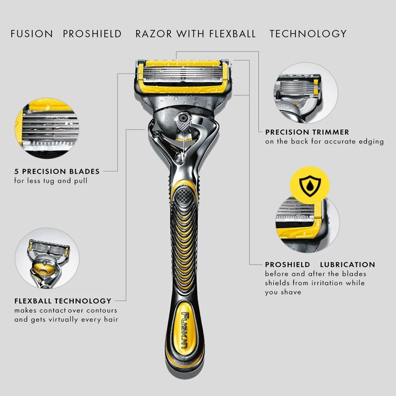Bijbel Glimlach rietje Gillette Fusion Proshield Shaving Razor Blades For Men Beard Removal Brands  Safety Razors Shaver Blade 1 Handle + 5 Blades - Razors - AliExpress