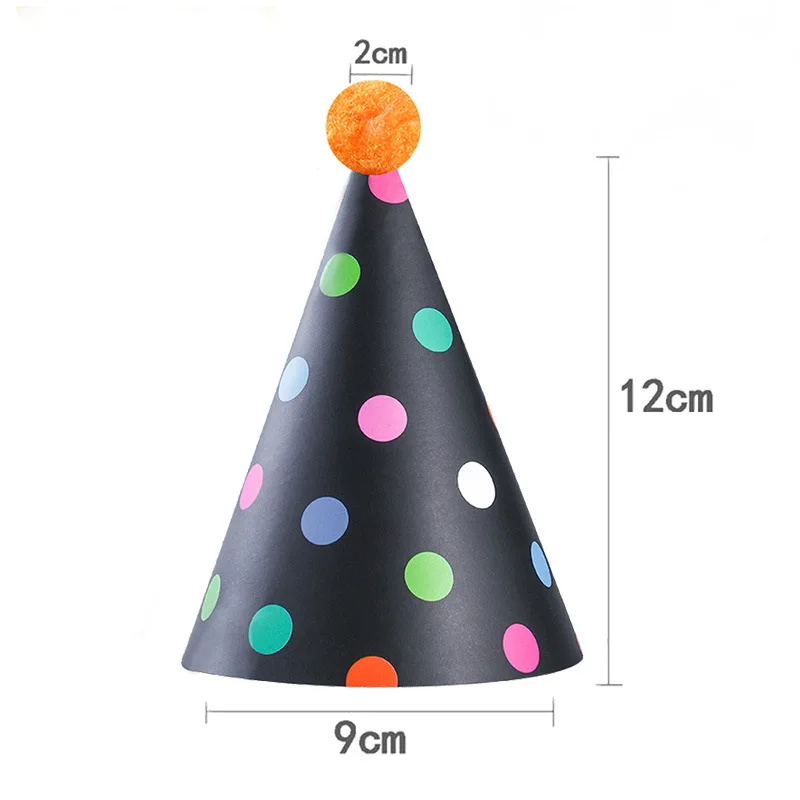 9 шт картонный помпон + 2 шт Прекрасные Корона вечерние праздничные шляпы колпак для дня рождения, праздника вечерние фотографии украшения