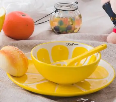 Милая мультяшная ручная роспись креативная фруктовая чаша керамическая посуда рисовый арбуз десертная Салатница
