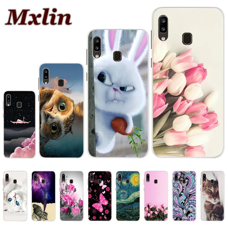 

6.4'' Flower Case For Samsung Galaxy A30 Case Silicone Soft TPU Cover Bumper For Capa Samsung A20 A 30 A305F SM-A305F Phone Case