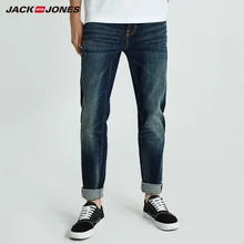 Jack Jones мужские хлопковые однотонные прямые байкерские джинсы мужские потертые джинсы мужские | 218332558