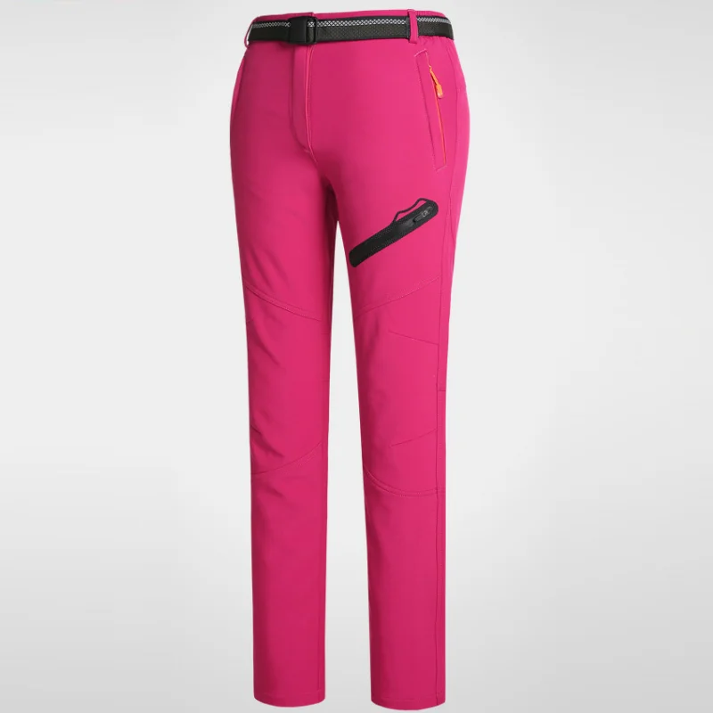Mujeres Camping senderismo pantalones invierno Cálido impermeable espesar Fleece Softshell pantalones montañismo Trekking pantalones AA12080