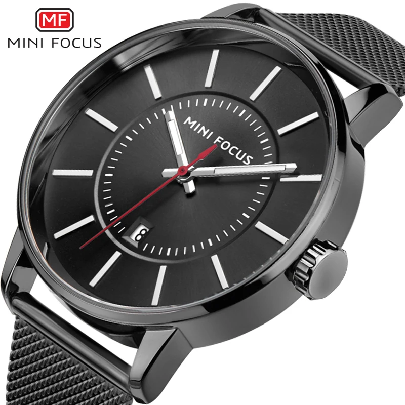

MINIFOCUS Men Stainless Steel Fashion Quartz Watch Man Fashion Casual Waterproof Watches Gents Calendar Wrist Watches Male Clock