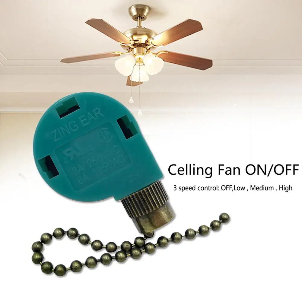 

EU/US Replacement Adjustable Speed Pull Chain Ceiling Fan Switch Control Button